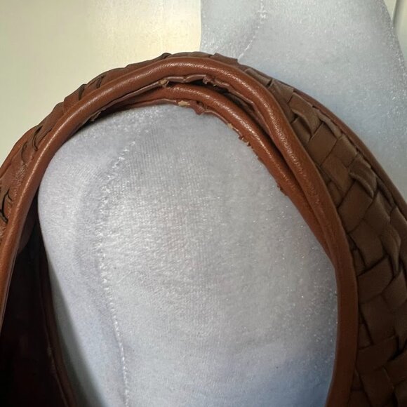 Sondra Roberts Brown Basketweave Hobo Shoulder Bag Purse - Picture 3 of 16